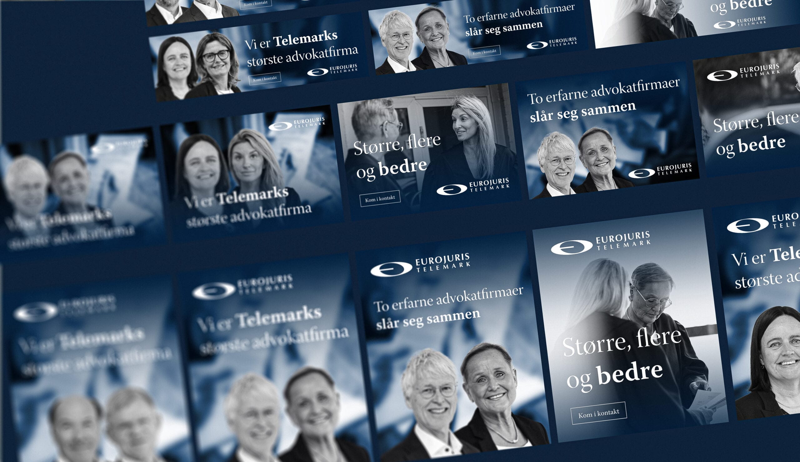 Bilder av annonser for lanseringen av Eurojuris Telemark_Laget av WERA