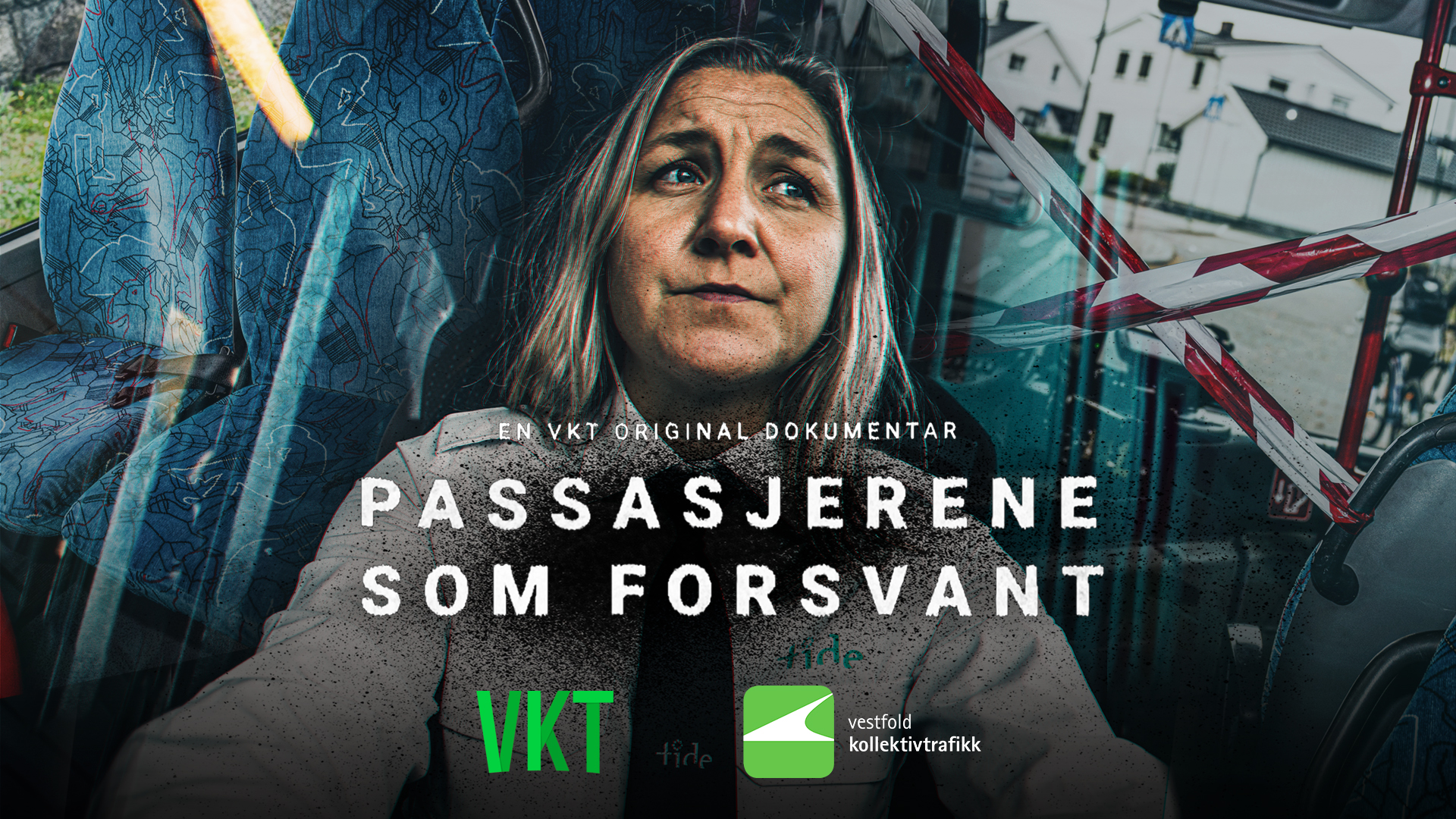 Plakat av filmen "Passasjerene som forsvant" for Vestfold Kollektivtransport, film pordusert av WERA