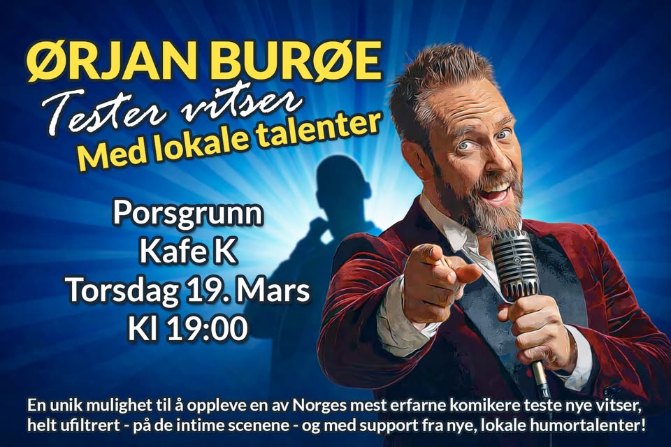 Ørjan Burøe tester vitser – Med lokale talenter
